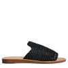 Black Monochrome Braided Raffia Slides Shoes - Image 8