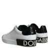 Black Leather Logo Portofino Sneaker Shoes - Image 4