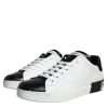 Black Leather Logo Portofino Sneaker Shoes - Image 3