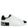 Black Leather Logo Portofino Sneaker Shoes - Image 6
