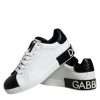Black Leather Logo Portofino Sneaker Shoes - Image 8