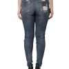Blue Cotton Stretch Tattered Skinny Jeans - Image 4