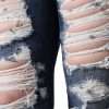 Blue Cotton Stretch Tattered Skinny Jeans - Image 5