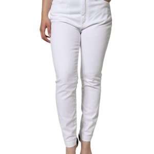 White Cotton Stretch AUDREY Skinny Jeans