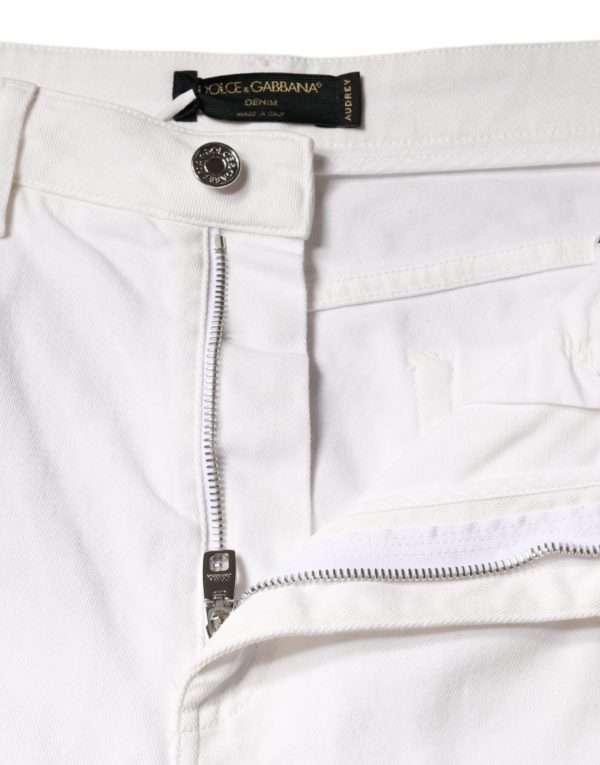White Cotton Stretch AUDREY Skinny Jeans - Image 6
