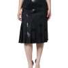 Black DG Monogram Pleated Midi Skirt - Image 2