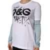 White Cotton Logo Print Round Neck T-shirt - Image 3