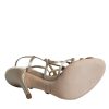 Beige Leather Stiletto Heels Sandals Shoes - Image 8