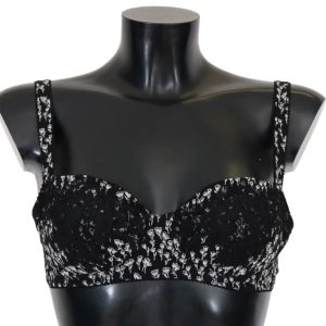 Elegant Black Floral Lace Silk Bra