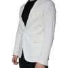 White Single Breasted One Button Dress Formal Blazer - Image 3