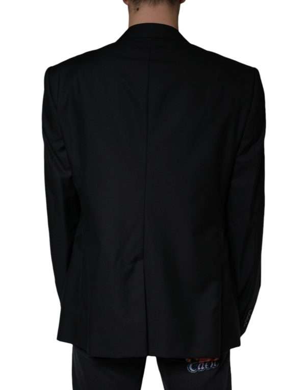 Black Wool Single Breasted Men Coat Blazer - Image 4
