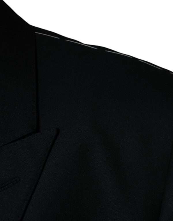 Black Wool Single Breasted Men Coat Blazer - Image 6