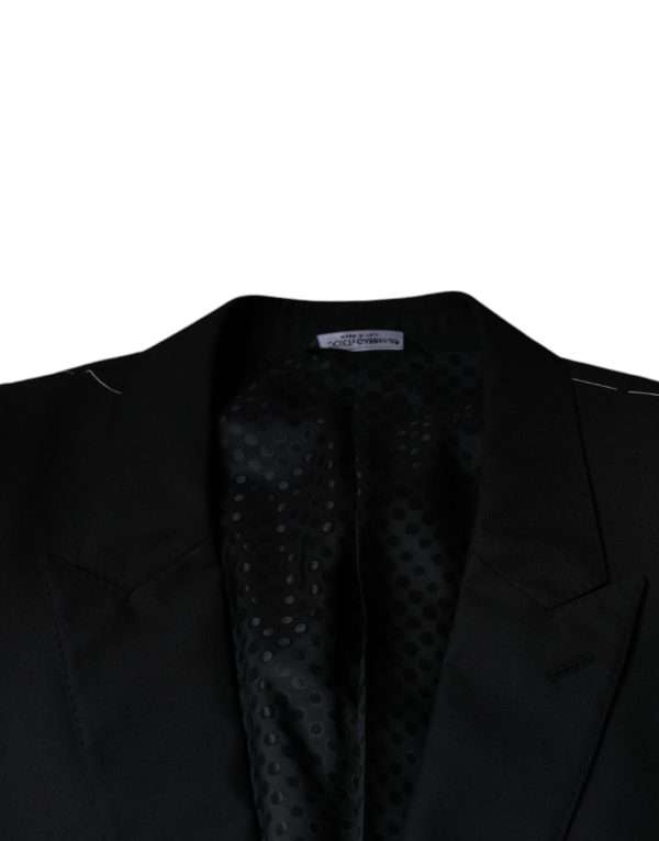 Black Wool Single Breasted Men Coat Blazer - Image 7
