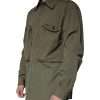 Military Green Cotton Bend Collared Coat Jacket - Image 3