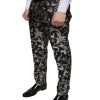Black Jacquard Skinny Dress Pants - Image 3