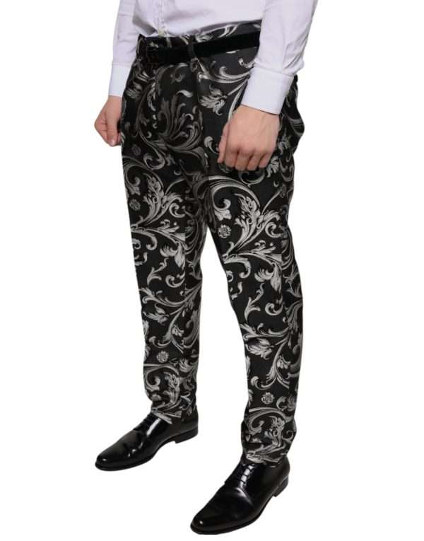 Black Jacquard Skinny Dress Pants - Image 3