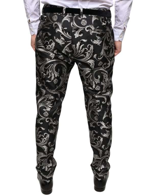 Black Jacquard Skinny Dress Pants - Image 4