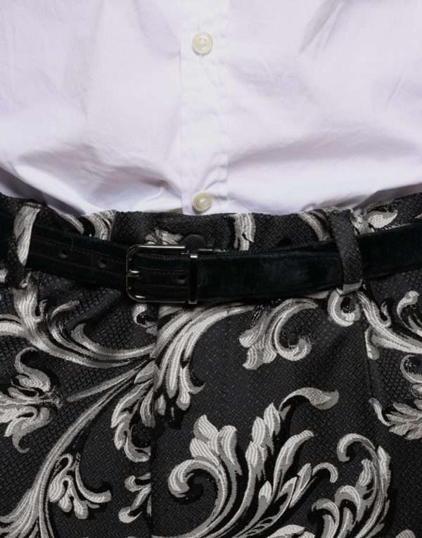 Black Jacquard Skinny Dress Pants - Image 5