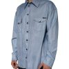 Light Blue Cotton Button Down Casual Shirt - Image 3