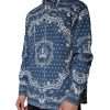 Blue White Bandana Print Cotton Casual Shirt - Image 3
