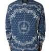 Blue White Bandana Print Cotton Casual Shirt - Image 4