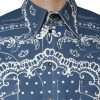 Blue White Bandana Print Cotton Casual Shirt - Image 5
