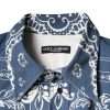 Blue White Bandana Print Cotton Casual Shirt - Image 8