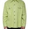 Green Cotton Collared Men Button Down Shirt - Image 2