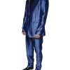 Metallic Blue Stripes Formal 3 Piece Suit - Image 3