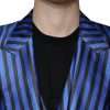Metallic Blue Stripes Formal 3 Piece Suit - Image 5
