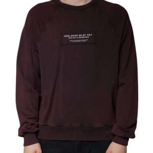 Maroon Logo Crew Neck Men Sweatshirt Sweater