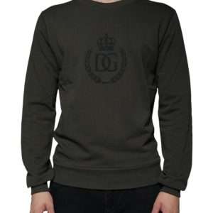 Army Green DG Crown Crew Neck Pullover Sweater