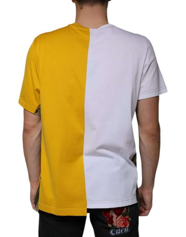 White Yellow Logo Print Short Sleeve T-shirt - Image 4