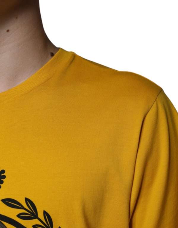 White Yellow Logo Print Short Sleeve T-shirt - Image 6