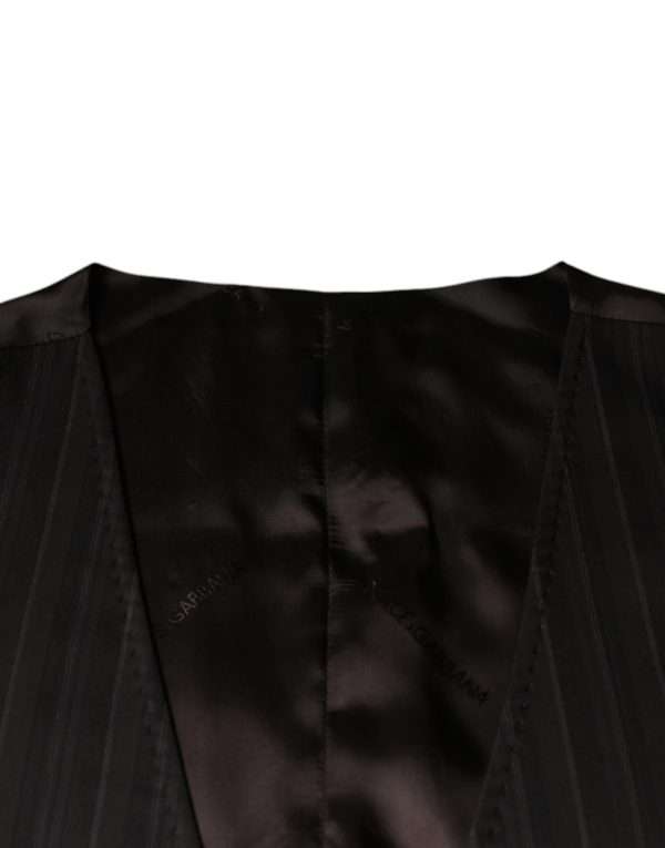 Black Cotton Waistcoat Dress Formal Vest - Image 7