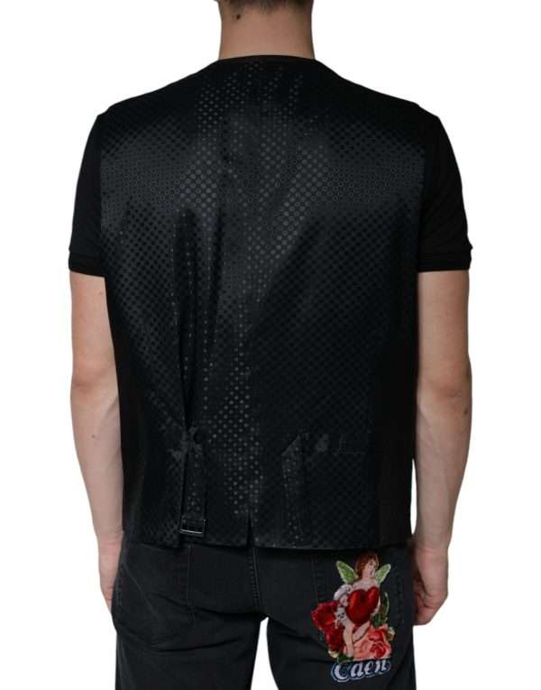 Black Wool Waistcoat Dress Formal Vest - Image 4