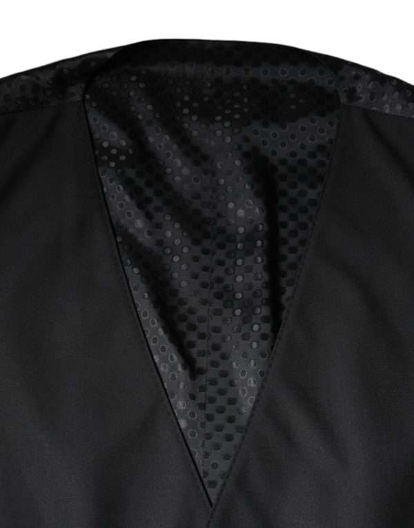 Black Wool Waistcoat Dress Formal Vest - Image 6
