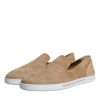 Beige Suede Caiman Loafers Slippers Shoes - Image 4