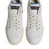 White Blue Perforated Low Top Sneakers Shoes - Image 3