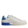 White Blue Perforated Low Top Sneakers Shoes - Image 8
