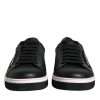 Black Leather Low Top Men Sneakers Shoes - Image 2