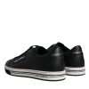 Black Leather Low Top Men Sneakers Shoes - Image 5