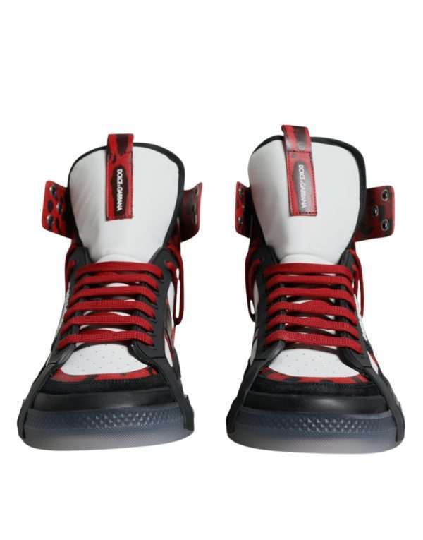 Multicolor Leather High Top Sneakers Shoes - Image 2