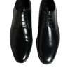 Black Leather Lace Up Men Derby Formal Shoes - Image 3