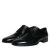 Black Leather Lace Up Men Derby Formal Shoes - Image 4