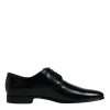 Black Leather Lace Up Men Derby Formal Shoes - Image 7