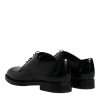 Black Leather Lace Up Men Derby Formal Shoes - Image 5