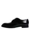 Black Leather Lace Up Men Derby Formal Shoes - Image 6