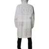 White Hooded Parka Polyester Trench Coat Jacket - Image 4