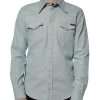 Light Blue Cotton Button Down Casual Shirt - Image 2